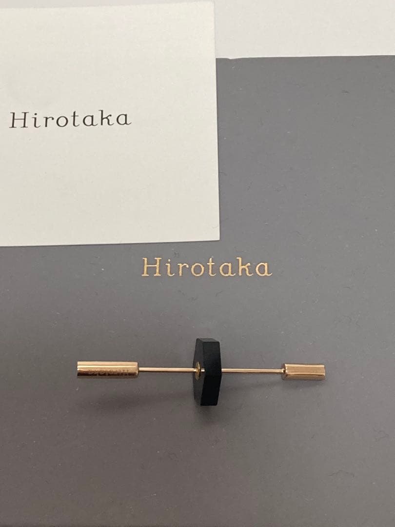 美品　hirotaka ヒロタカ　ショートスピア　ピアス / オニキス　k10