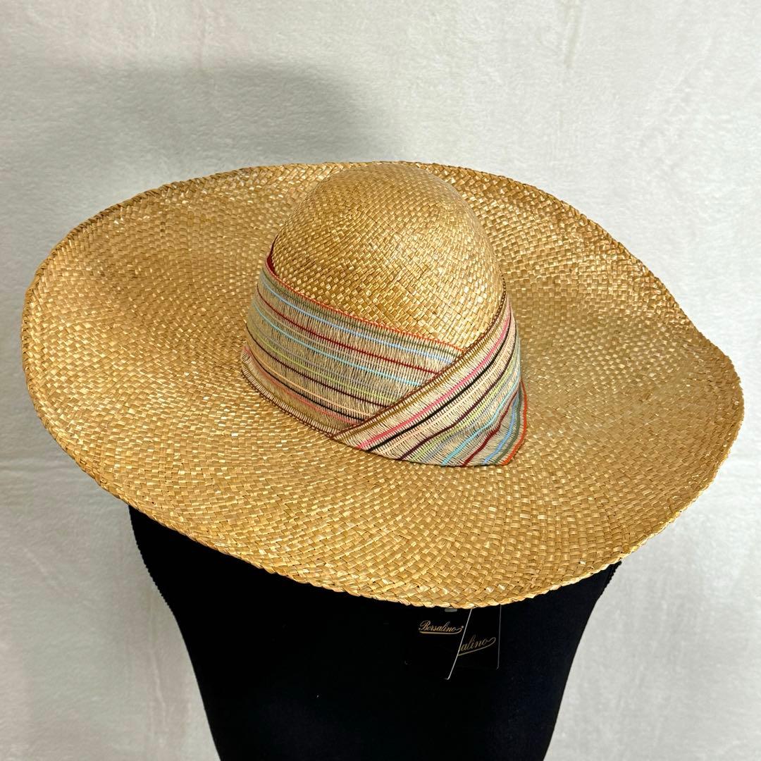 未使用品 Borsalino ボルサリーノ 帽子 キャペリンハット イタリア製