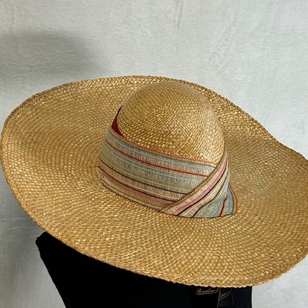 未使用品 Borsalino ボルサリーノ 帽子 キャペリンハット イタリア製