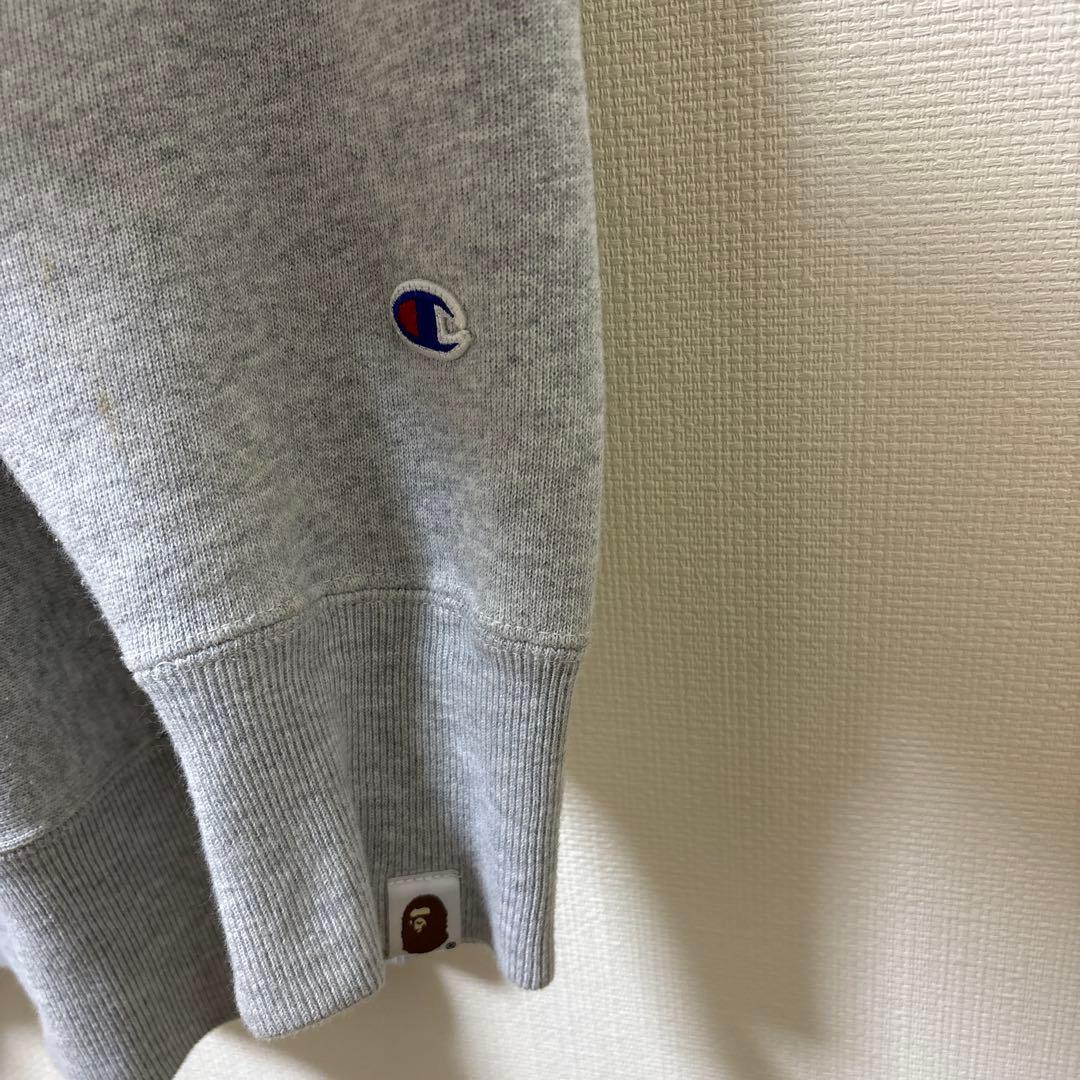 A Bathing Ape × Champion スウェット グレー　L