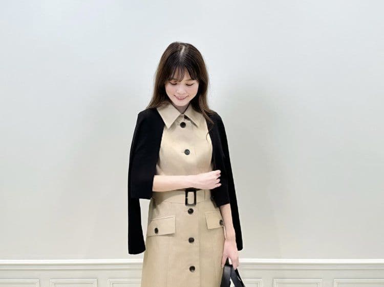 2023SS Aveniretoile ウエストベルトシャツワンピース