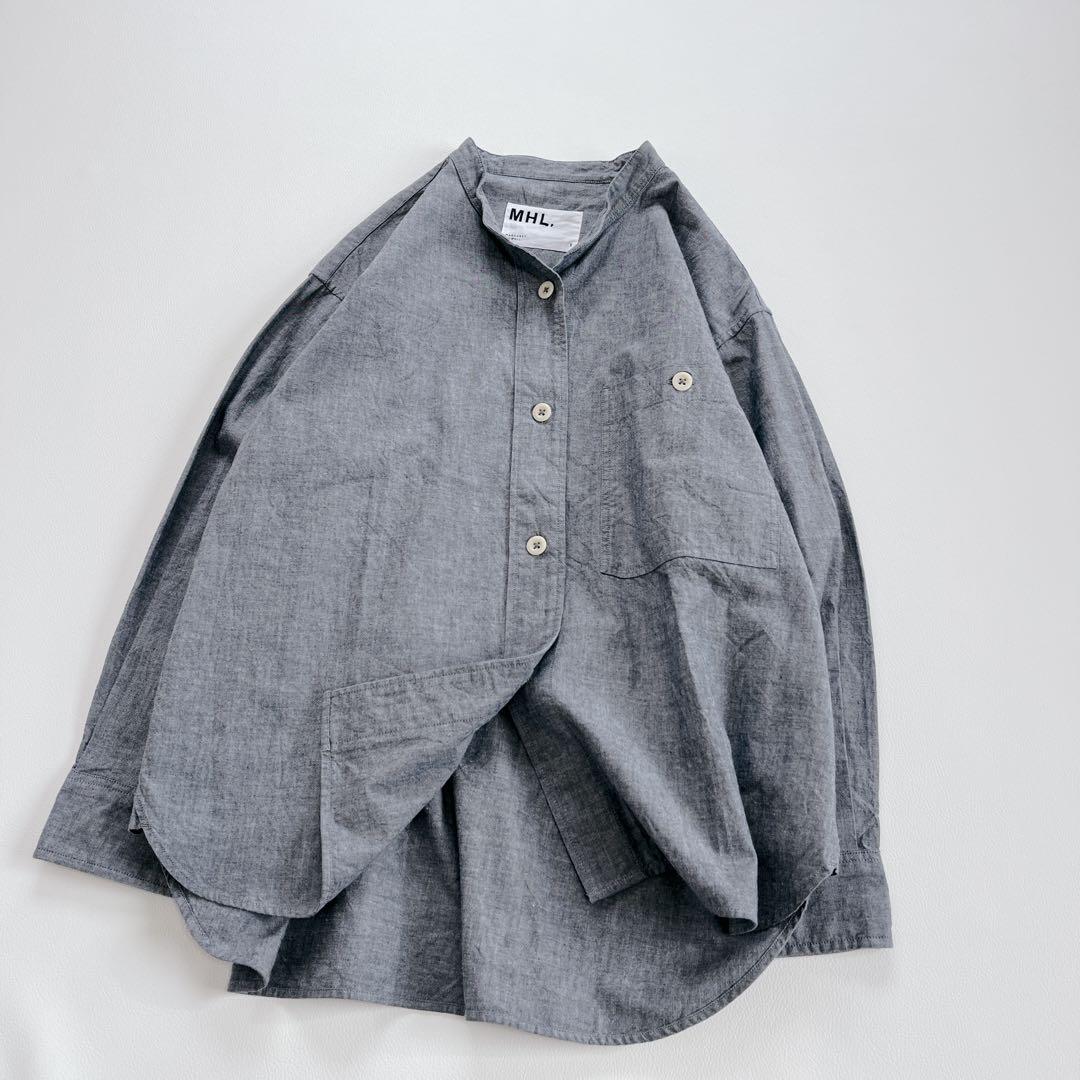 24年モデル✨MHL. バンドカラー　シャツ　コットン　長袖