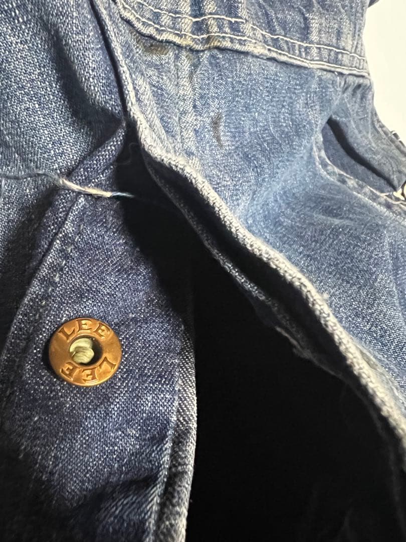 50s Lee 91sb ロングL ジェルトデニム オーバーオール 濃紺