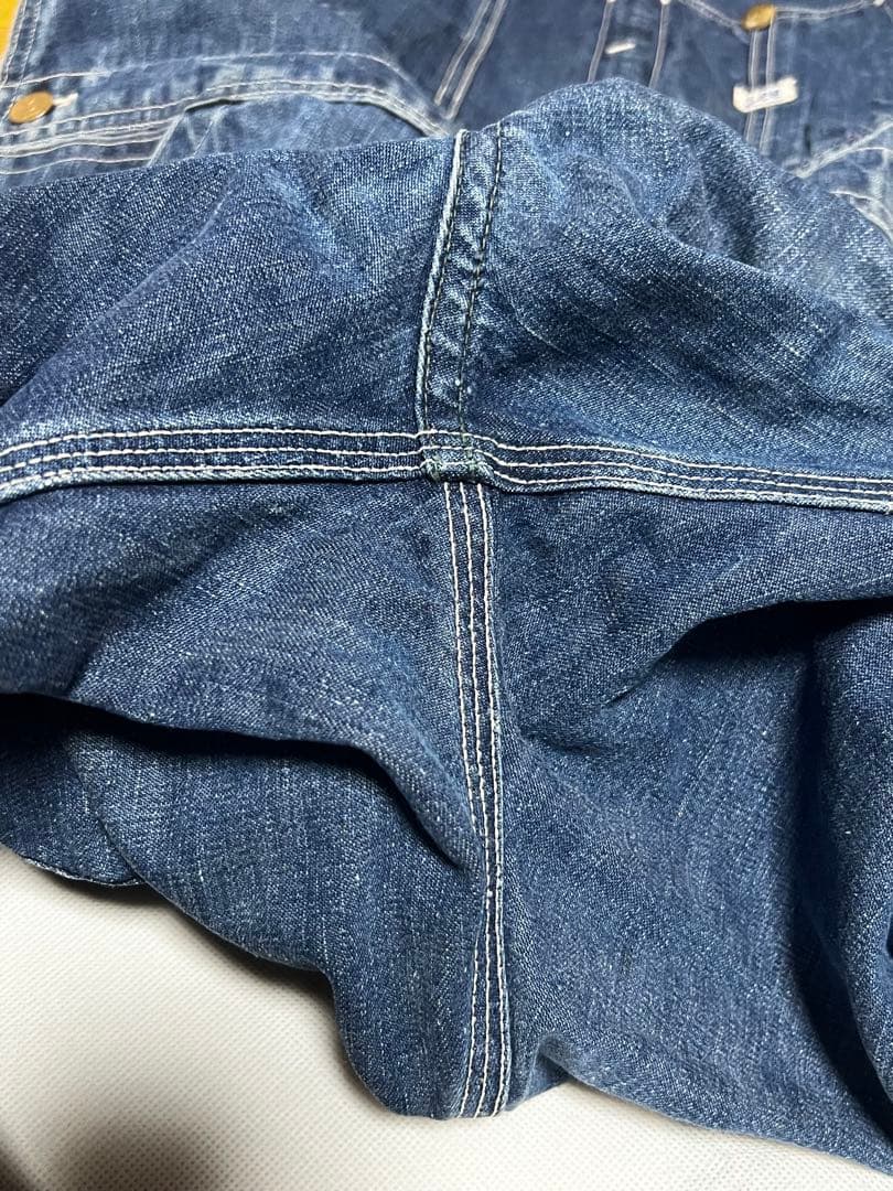 50s Lee 91sb ロングL ジェルトデニム オーバーオール 濃紺
