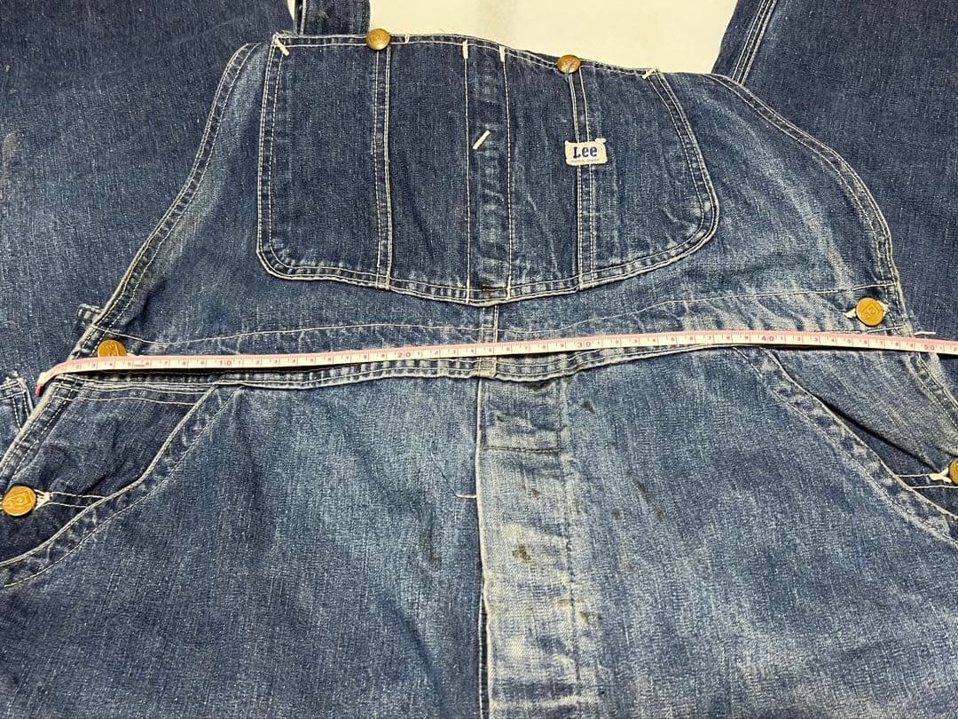 50s Lee 91sb ロングL ジェルトデニム オーバーオール 濃紺
