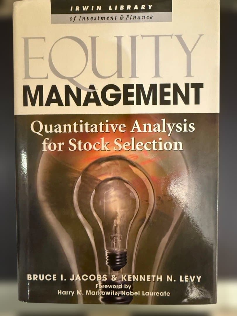 ビジネス・経済 Equity Management: Quantitative Analysis