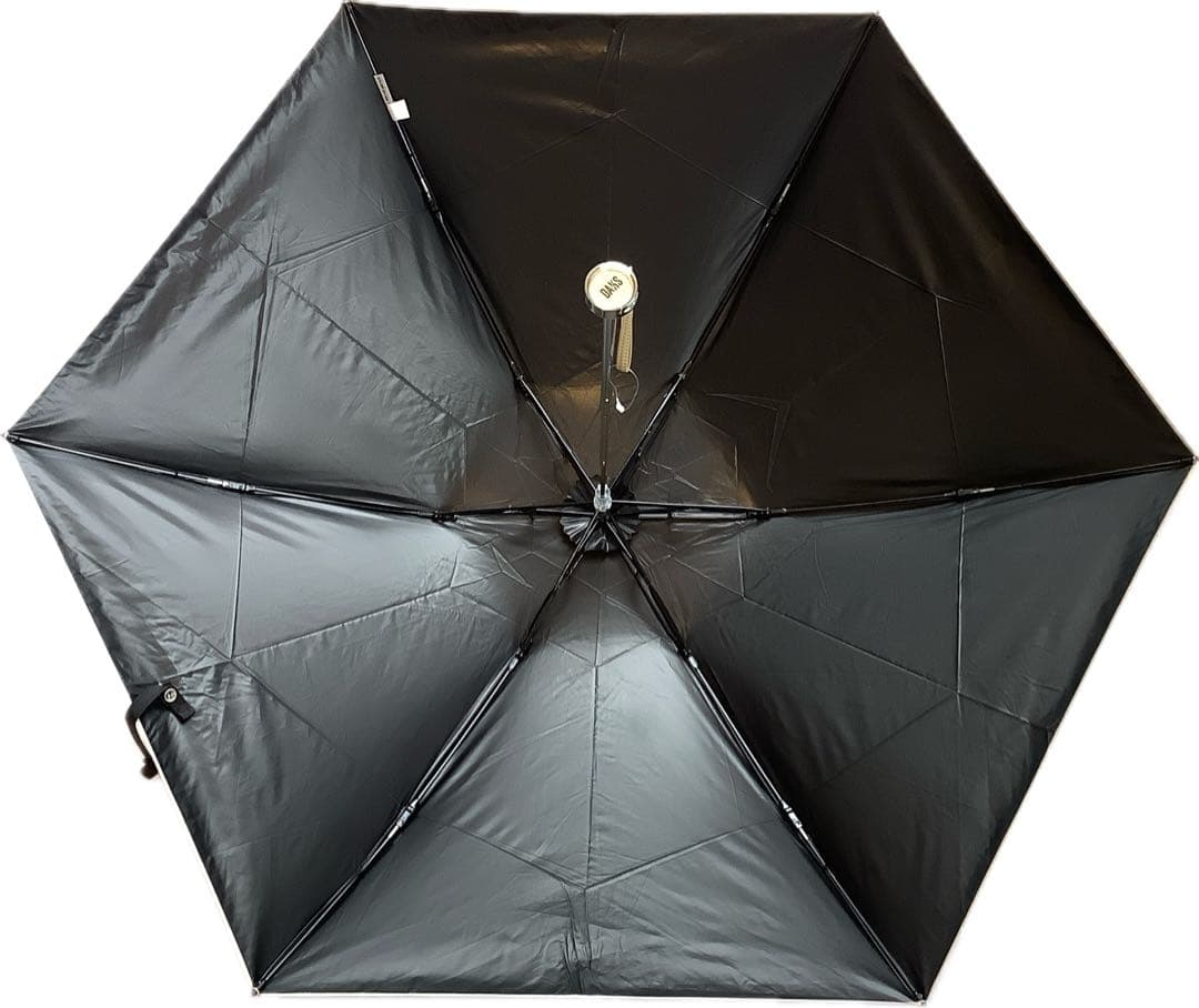 新品★DAKSダックス捺染プリントカラフル街並み柄晴雨兼用折りたたみ傘★日傘★黒