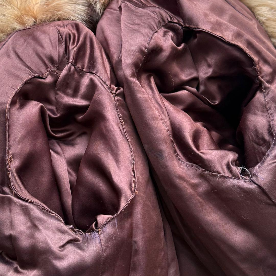 本毛皮☆ブルーフロストフォックス FOX ファーコート 肉厚◎ ボリューム◎