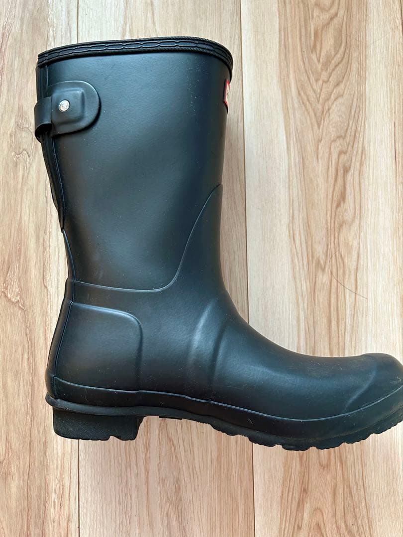 HUNTER ブラック ショートレインブーツ UK6 25cm