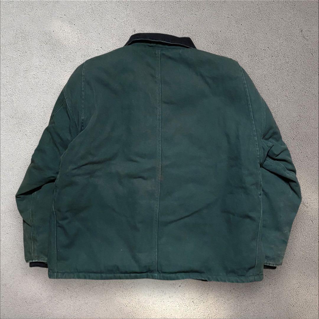 【重厚感◎】XLダックジャケットデトロイトグリーン襟コーデュロイトラディショナル