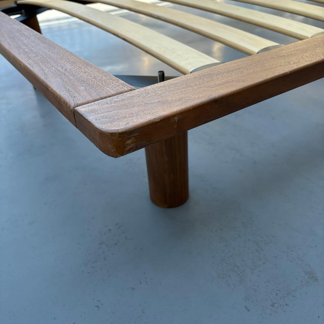 無印　シングルベッドフレーム すのこ　ウォールナット