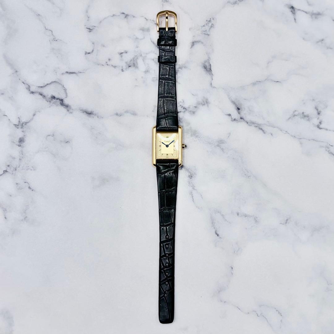 【OH済／極美】カルティエ マストタンク SM ヴェルメイユ 最高級クロコダイル