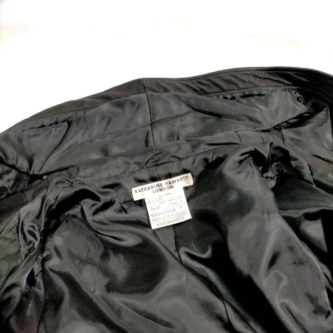 激レア キャサリンハムネット レザー ライダース ジャケット ヤギ革 ゴート