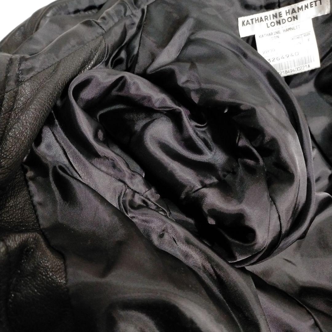 激レア キャサリンハムネット レザー ライダース ジャケット ヤギ革 ゴート