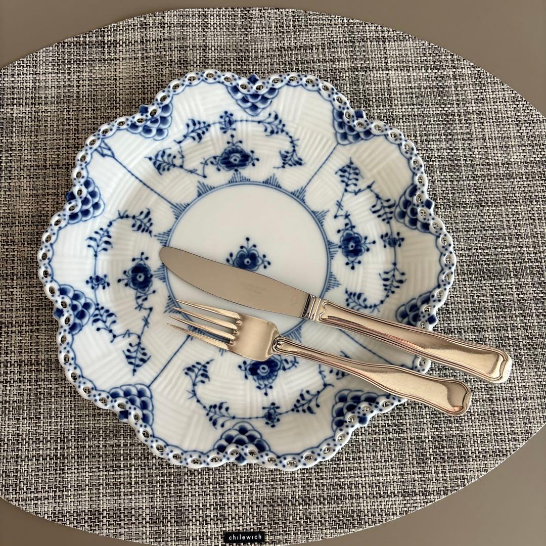 美品ジョージジェンセン★オールドデニッシュ★ディナーナイフ&フォーク★各5本