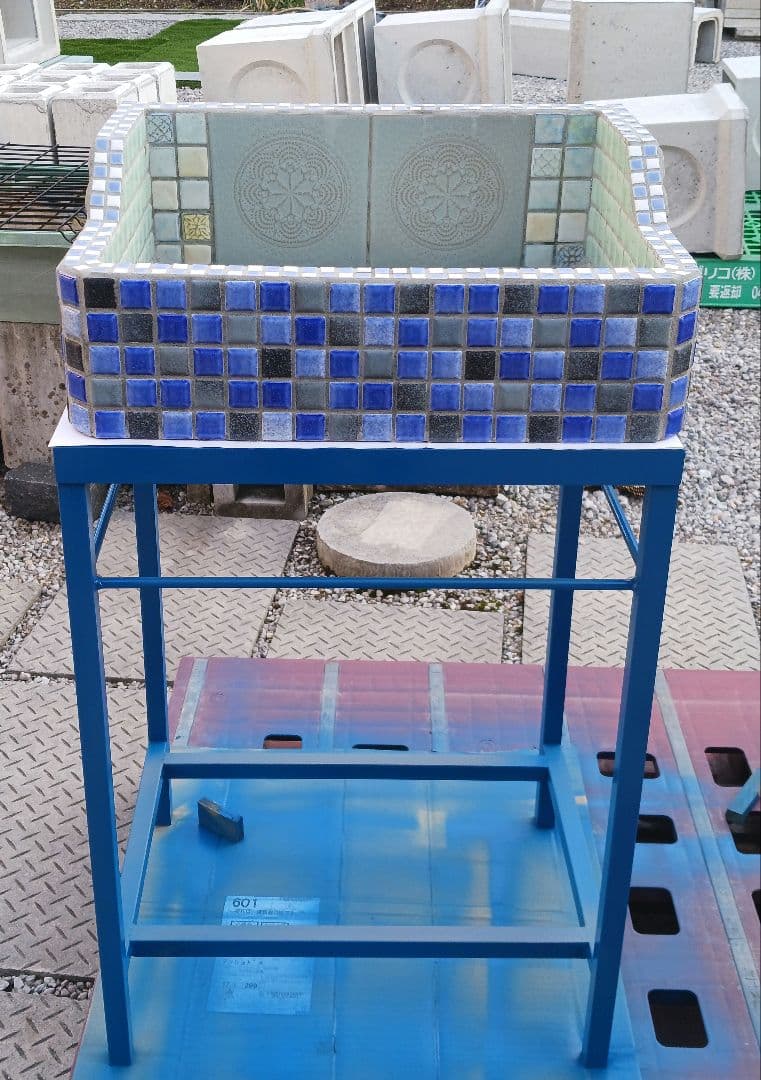 カサブランカタイルガーデンシンク約47cm×約37cm　スタンドセット