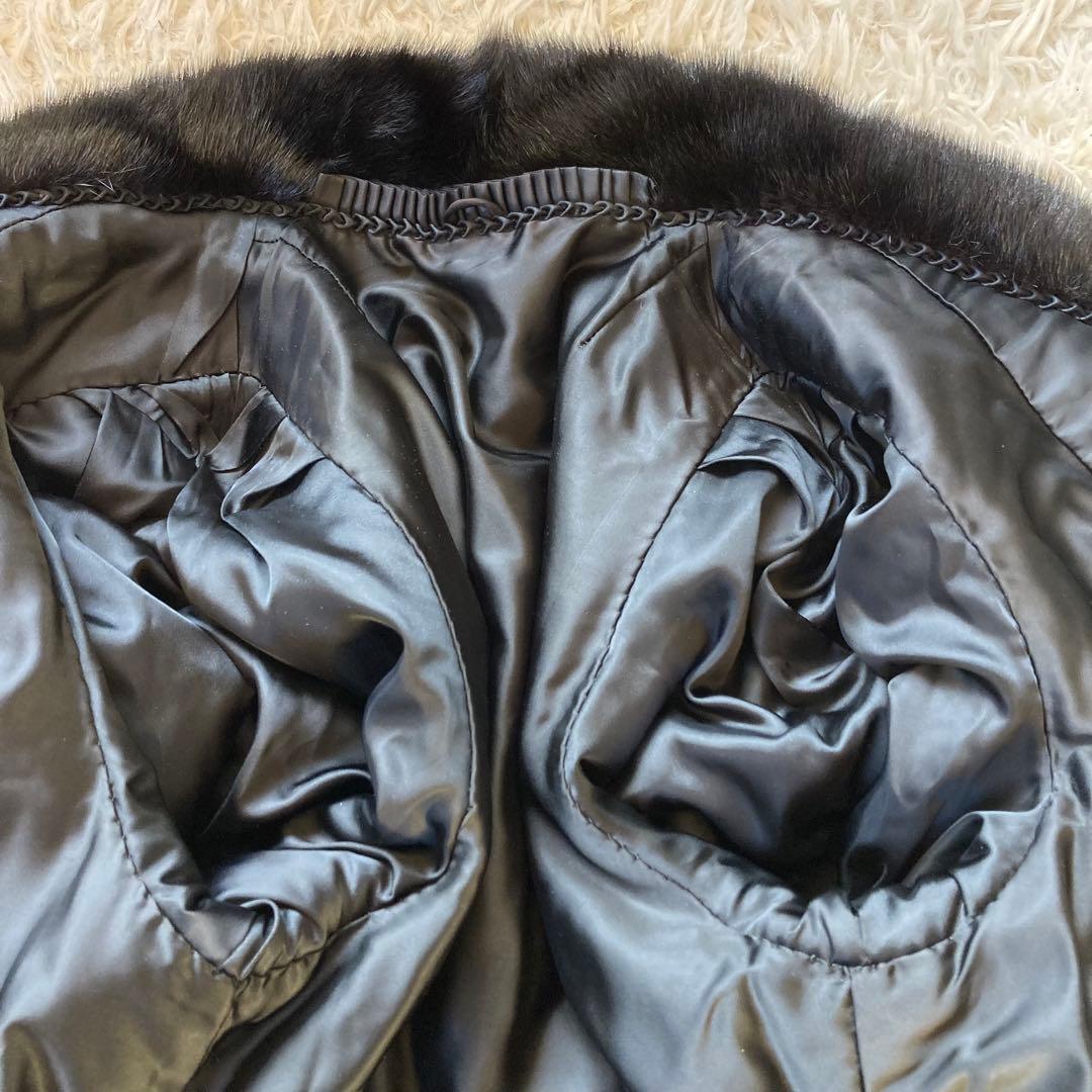 最高級 SAFURON サフロン ミンクコート 毛皮コート 黒　F リアルファー