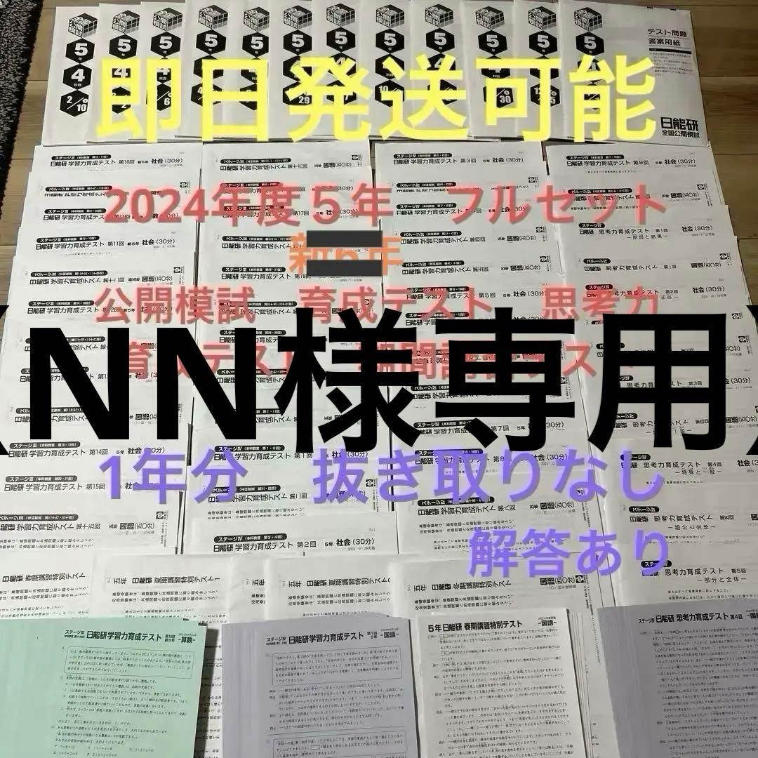 【即日発送可】日能研５年2024年（最新）育成・思考力・講習テスト公開模試