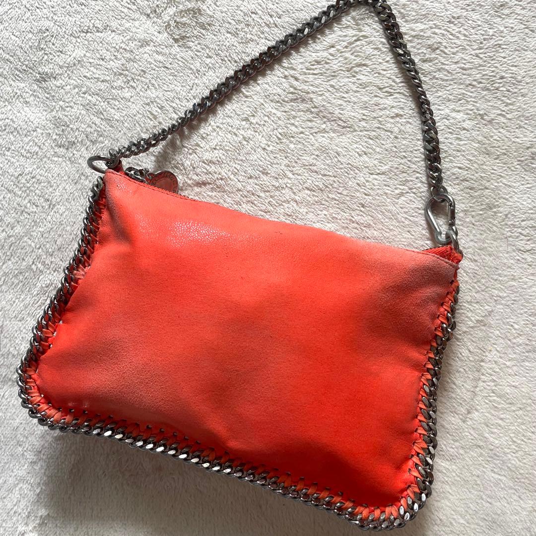 【希少色】 ステラマッカートニー クラッチバッグ ファラベラ オレンジ チェーン