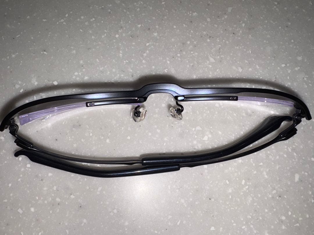 999.9 ダークブルーマットフレーム メガネ(度あり) ケース付き