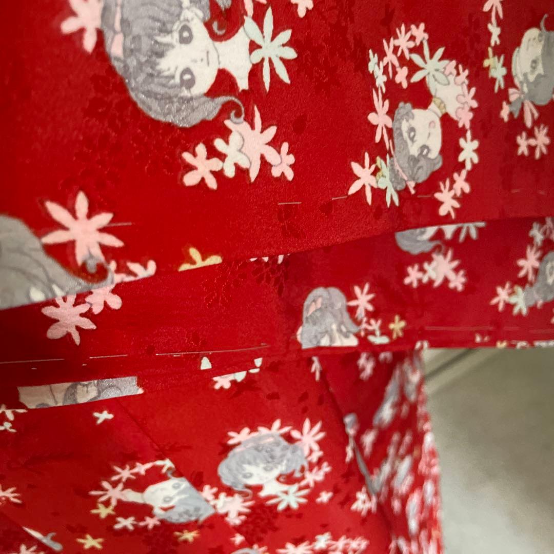 昭和レトロ　着物　昭和レトロ少女漫画　当時物　レア　レトロ生地　ファンシー