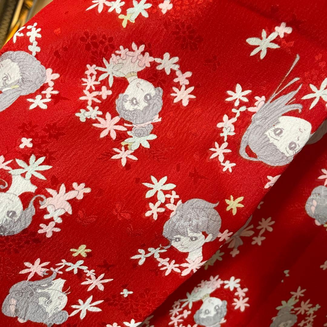 昭和レトロ　着物　昭和レトロ少女漫画　当時物　レア　レトロ生地　ファンシー