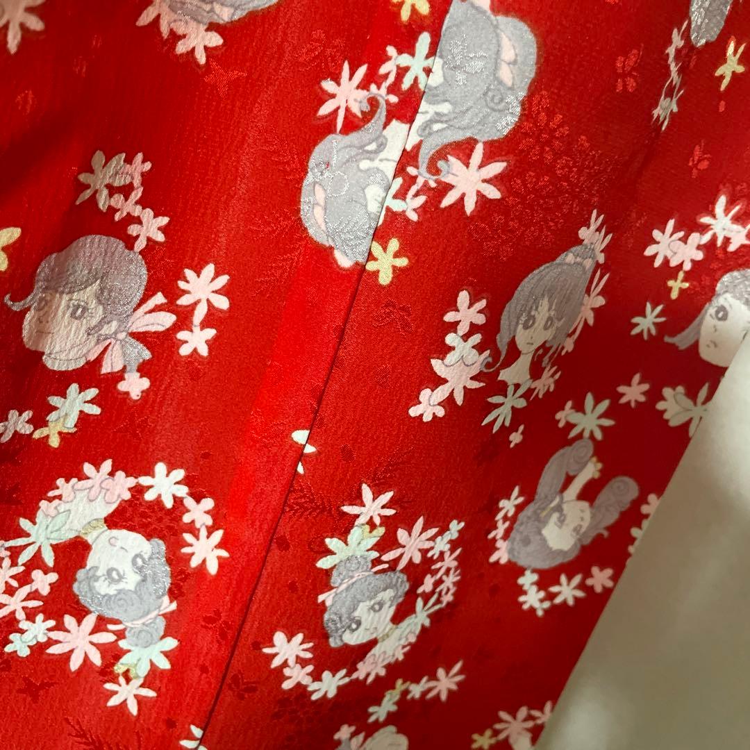 昭和レトロ　着物　昭和レトロ少女漫画　当時物　レア　レトロ生地　ファンシー