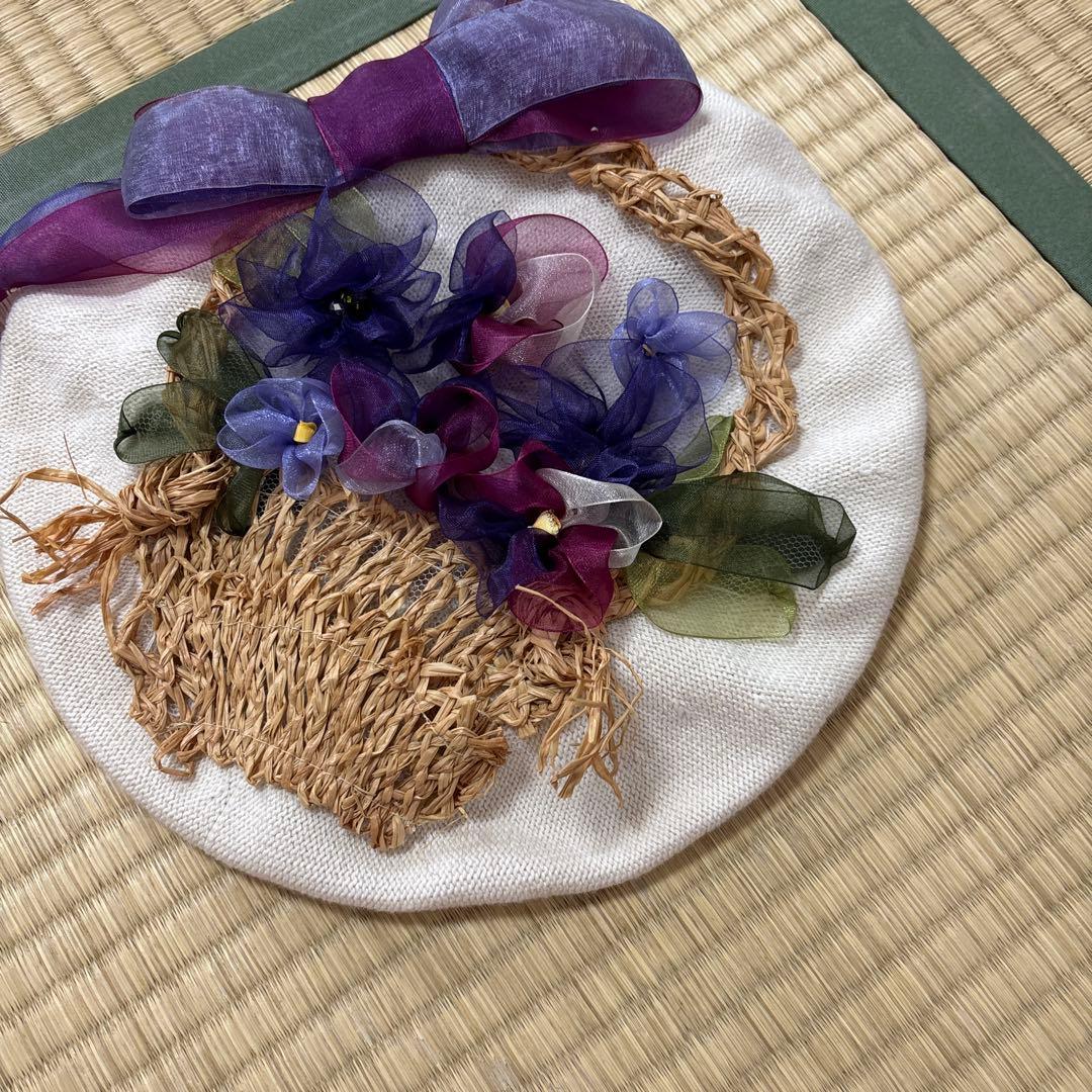 バライロノボウシ　バラ色の帽子　すみれベレー帽　パンジーベレー