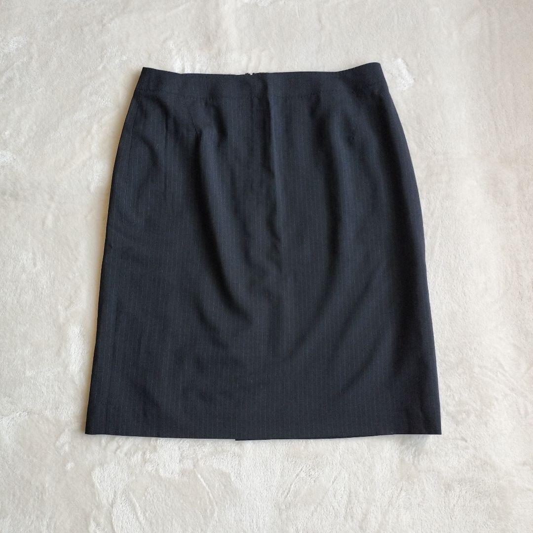 23区COLOMBO生地ウールストライプジャケット46スカート48セットアップ