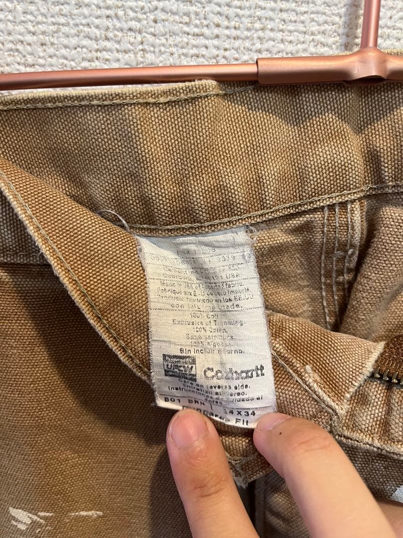 Carhartt USAダブルニー襤褸 ペインターパンツ34×34