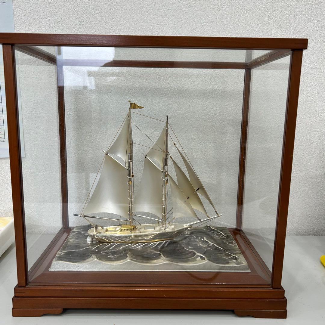 銀製ヨットsilver(960)ショーケース付き