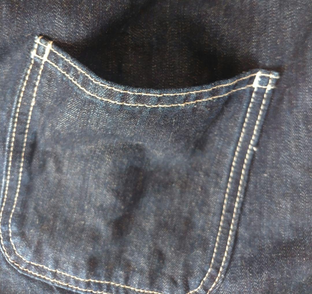 tumugu: ツムグ 綿麻混デニム８分丈パンツ ゆったりシルエット