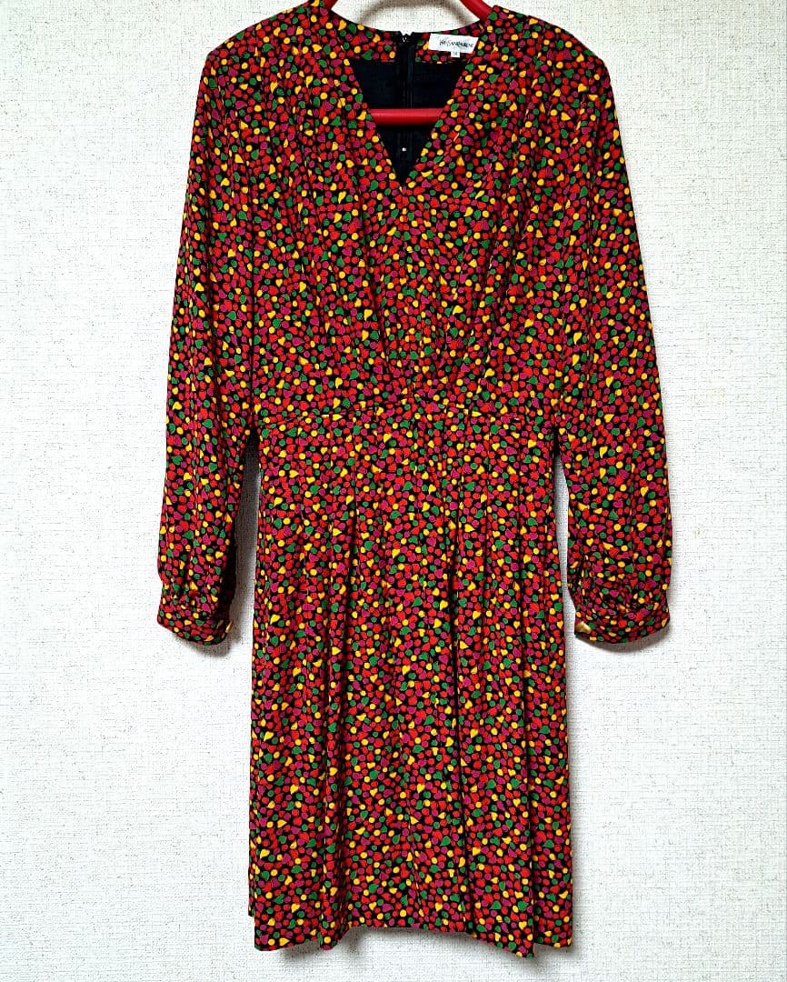 サンローラン ビンテージ ワンピース 高級感　M サイズ　大人可愛い