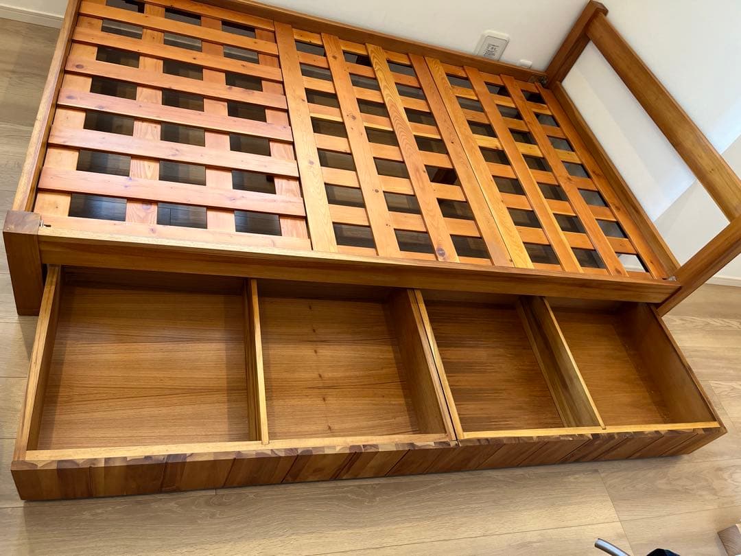 みっきー様 unico ウニコ　木製セミダブルベッドフレーム　引き出し付