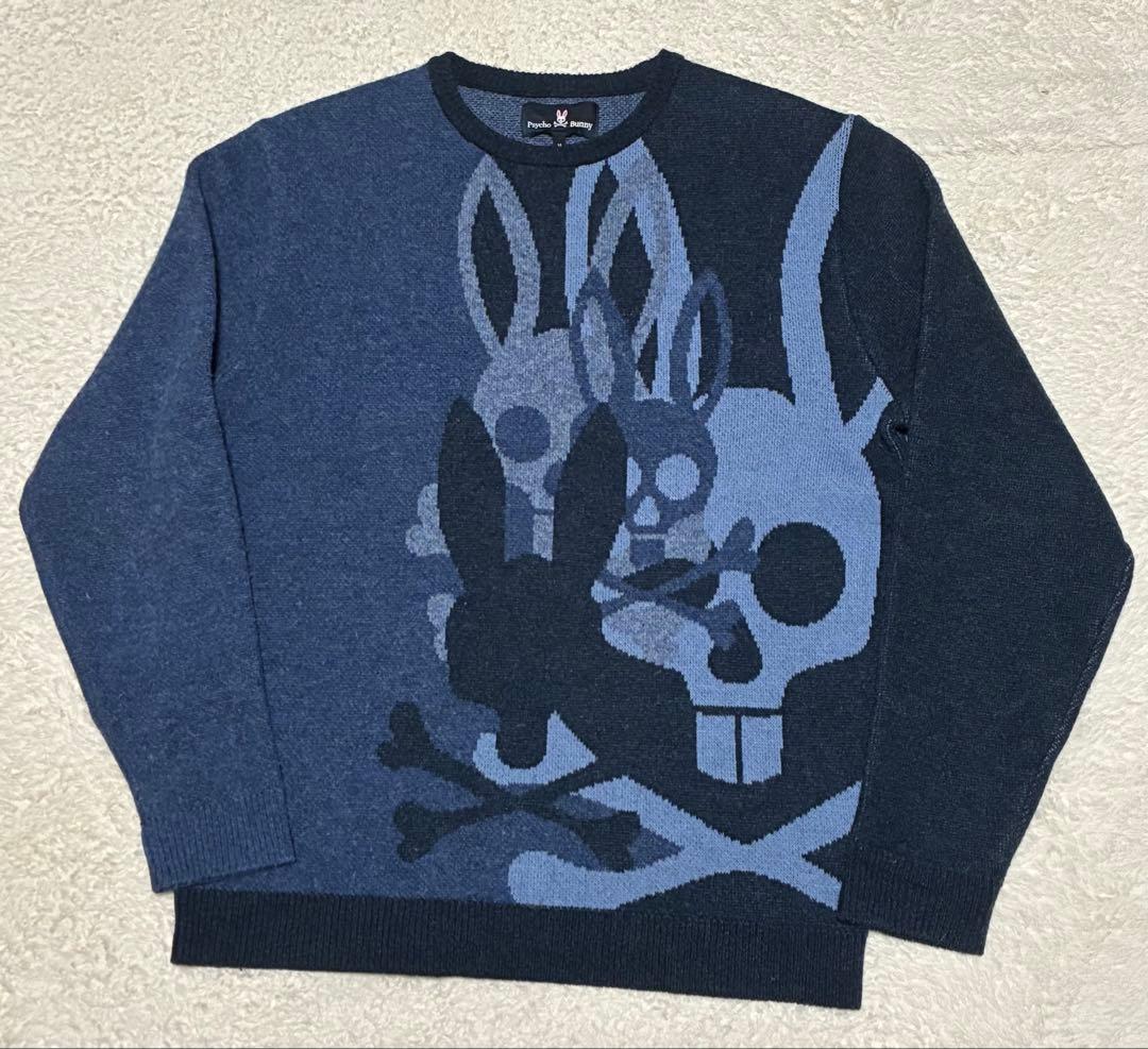 【美品】サイコバニー ジャガードバニー クルーネック ニット M