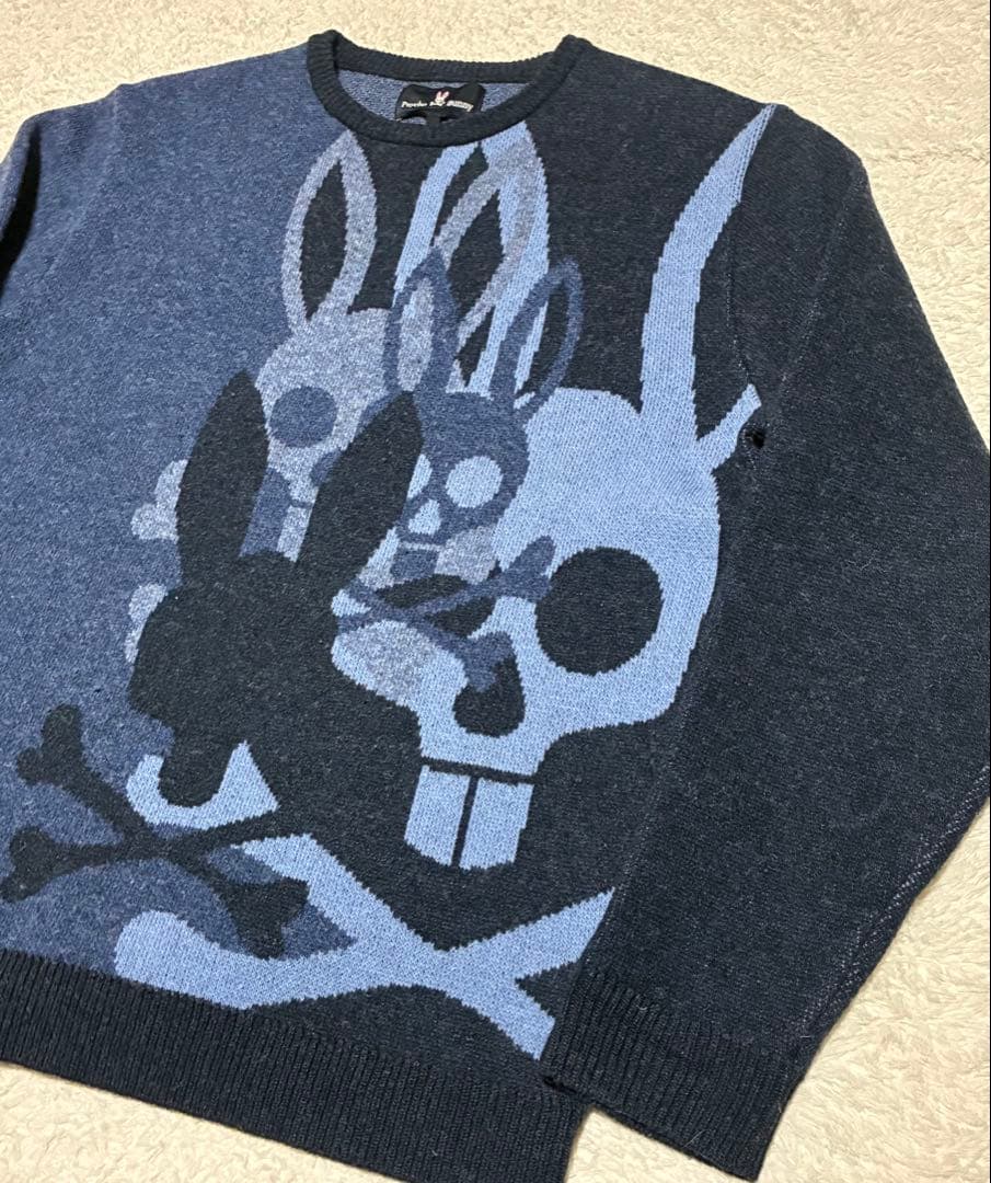 【美品】サイコバニー ジャガードバニー クルーネック ニット M