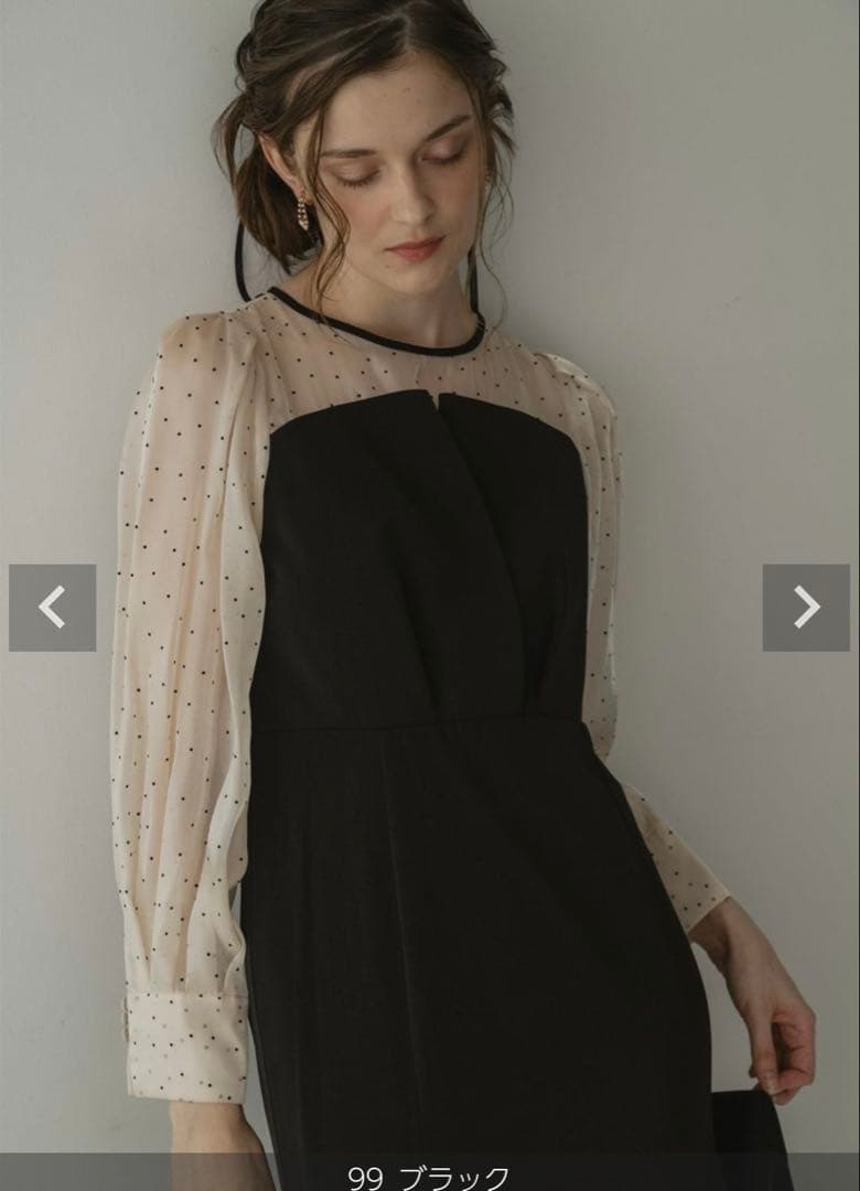 Dorry Doll ドットスリーブマーメイドドレス