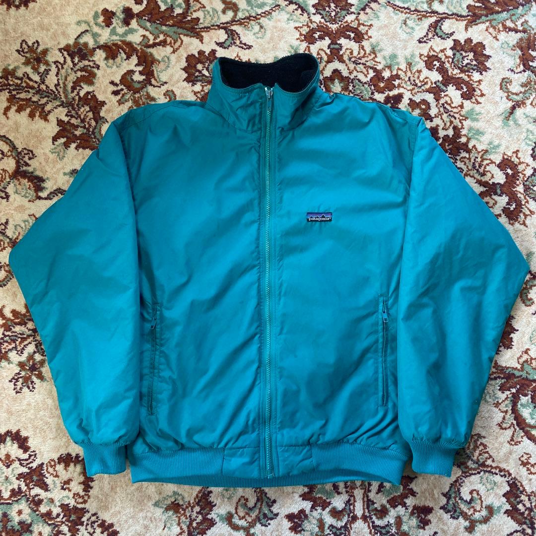 80s USA製 パタゴニア シェルドシンチラ ジャケット　ターコイズ　三角タグ