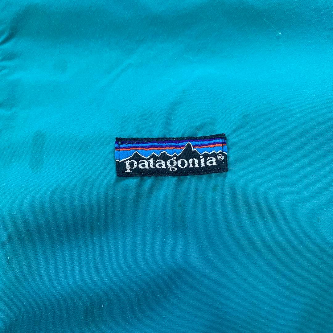 80s USA製 パタゴニア シェルドシンチラ ジャケット　ターコイズ　三角タグ