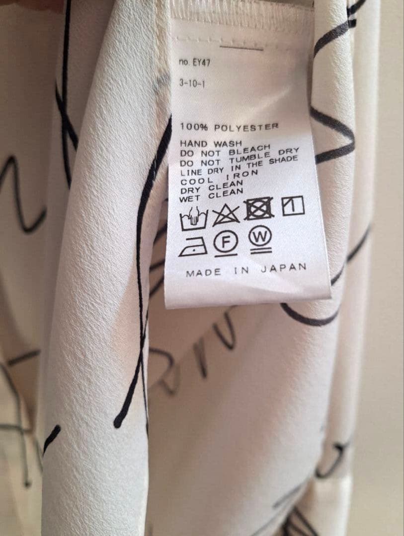 Vermeil par IENA 線描きプリント バンドカラー シャツ 長袖