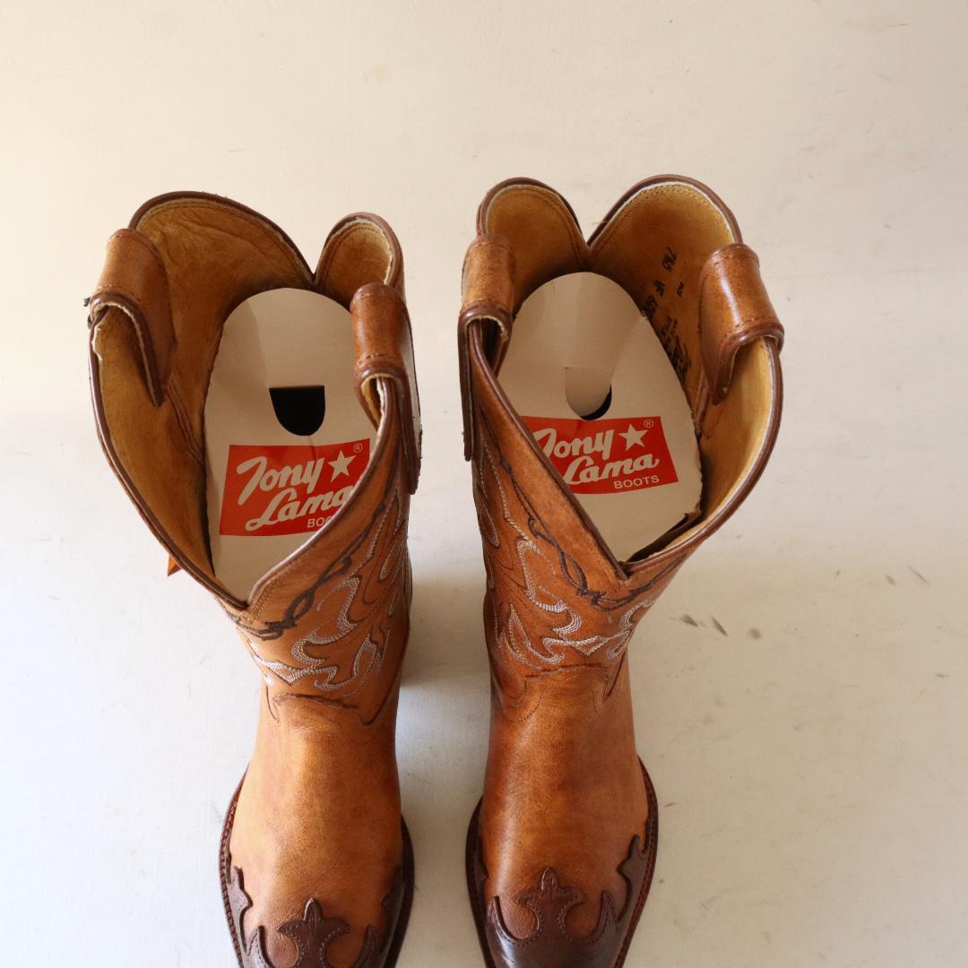 新品タグ付トニーラマVF6003本革ウエスタンブーツ 7.5B 24.5cm相当