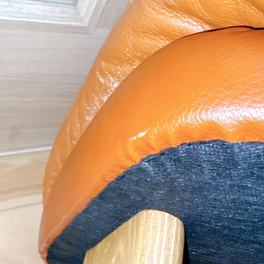 カリモク オットマン 本革 ブラウン 木製