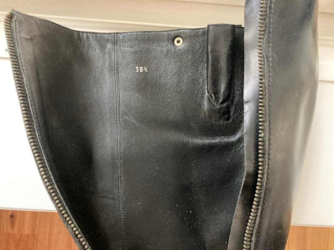 MIUMIUブラックレザー ロングブーツ 38.5