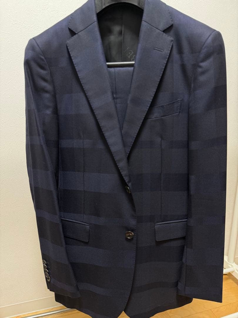 BLACK LABEL CRESTBRIDGE ダークブルー ストライプスーツ