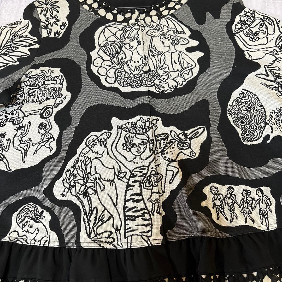 【未使用に近い】✨トクコプルミエヴォル✨女性.動物.魚の柄の前開きチュニック❤️