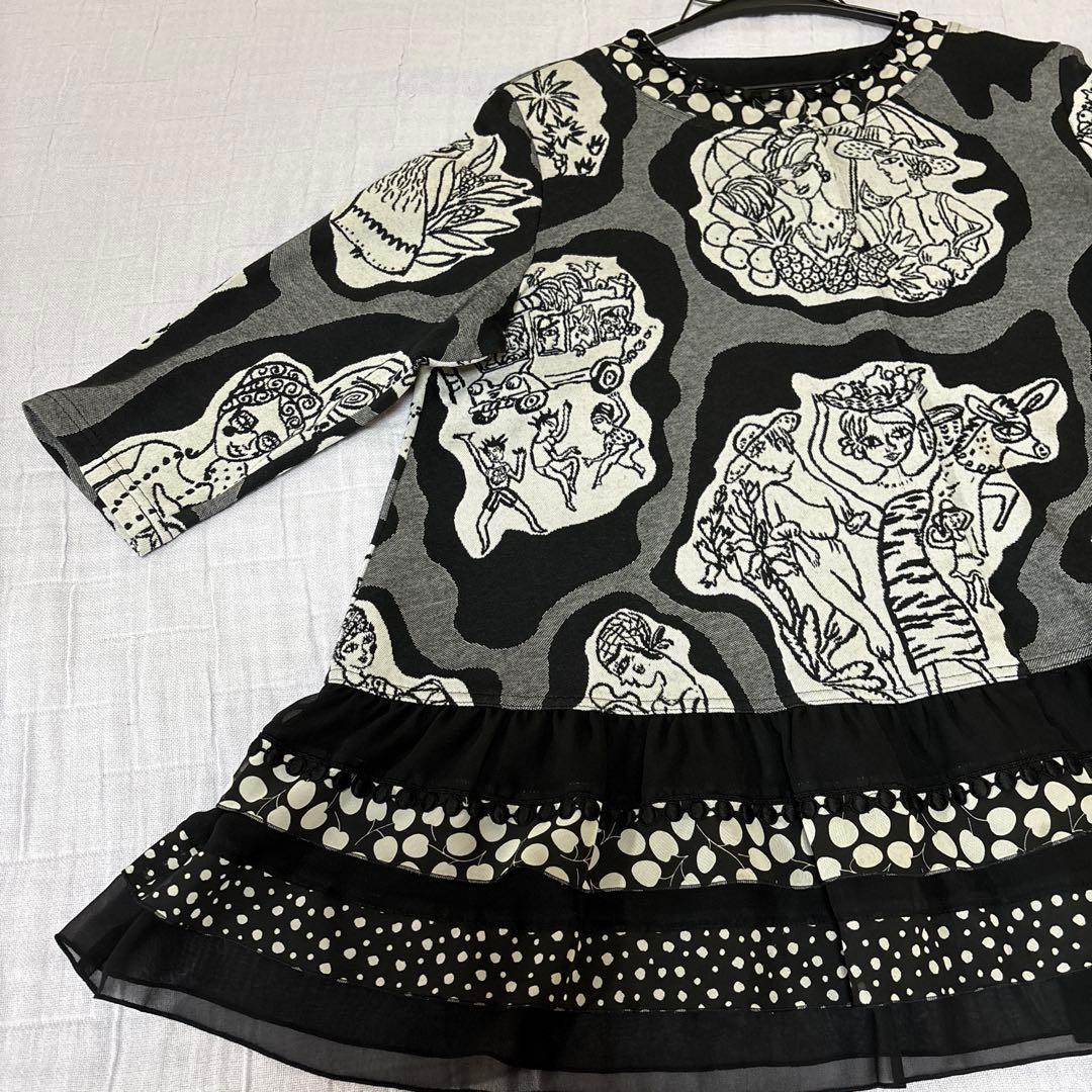 【未使用に近い】✨トクコプルミエヴォル✨女性.動物.魚の柄の前開きチュニック❤️