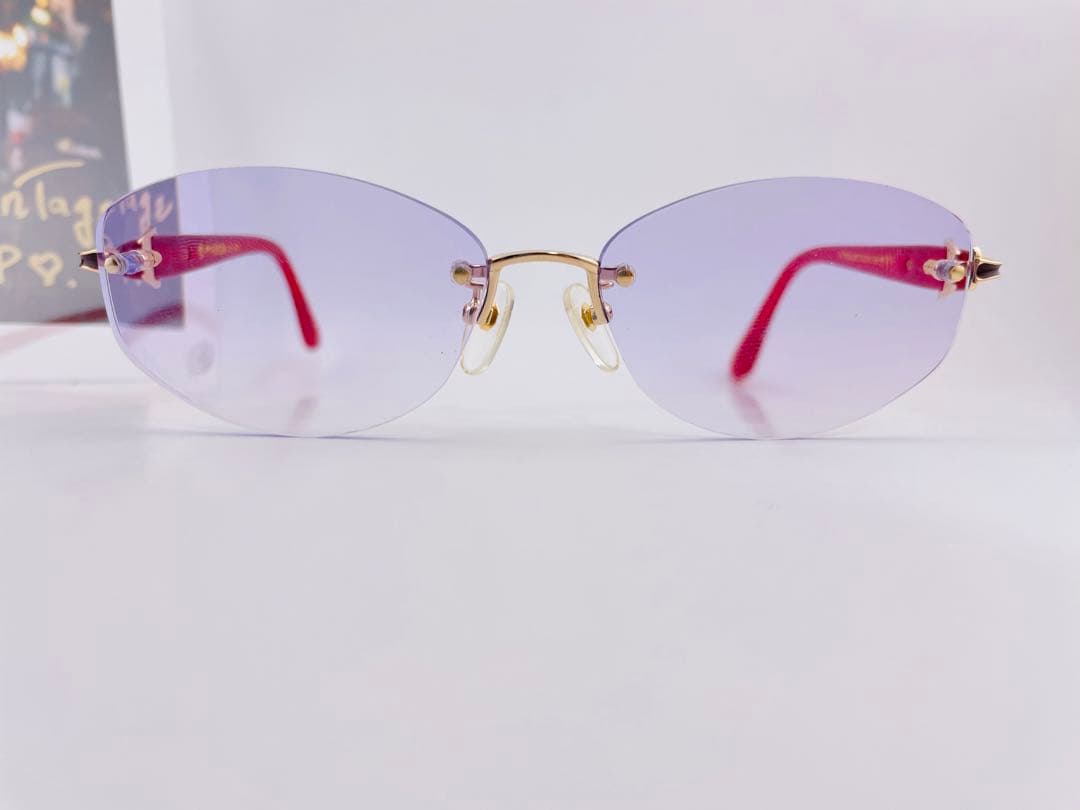 中村勘三郎 ダイヤ付き 日本製 眼鏡 ビンテージ フレーム 希少美品　人気 6