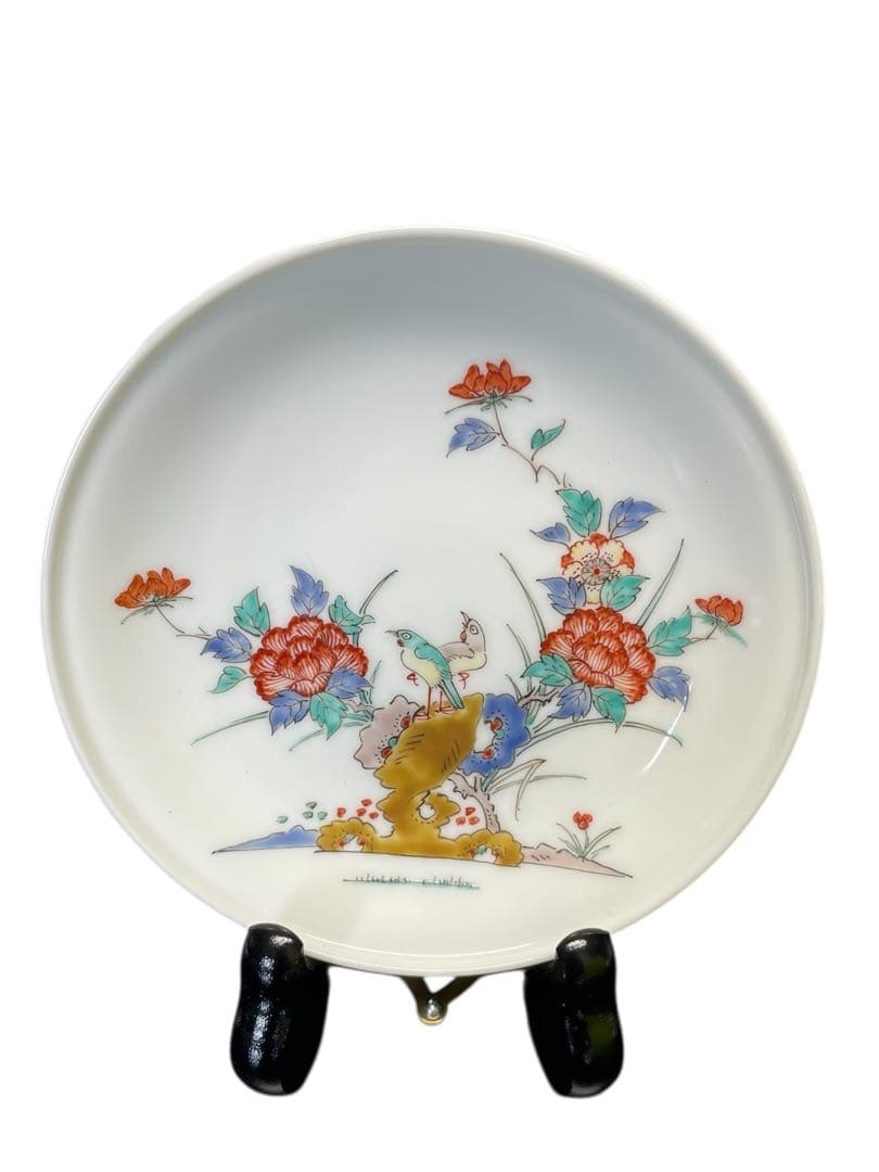 柿右衛門　赤絵の伝統　錦牡丹花鳥文　花鳥　額皿　錦　置物　和　インテリア