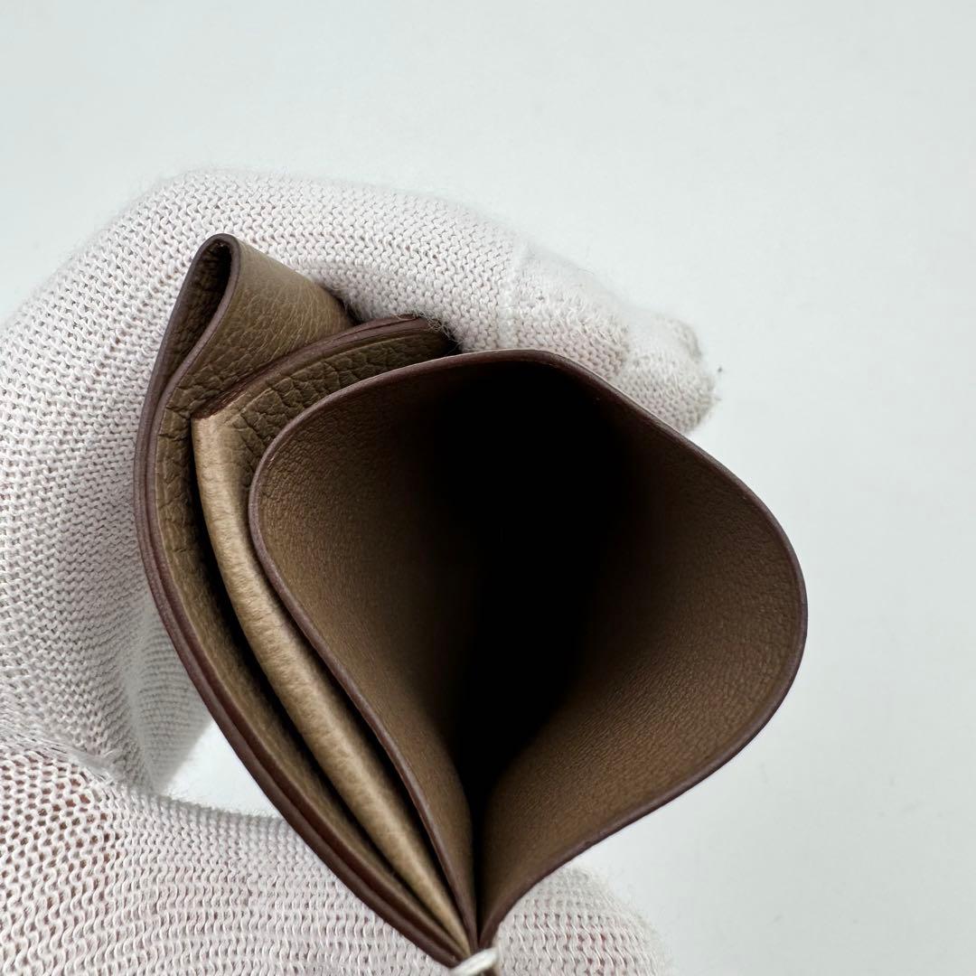 新品✨HERMES Hセリエ カードケース エバーカラー エトゥープ W刻印