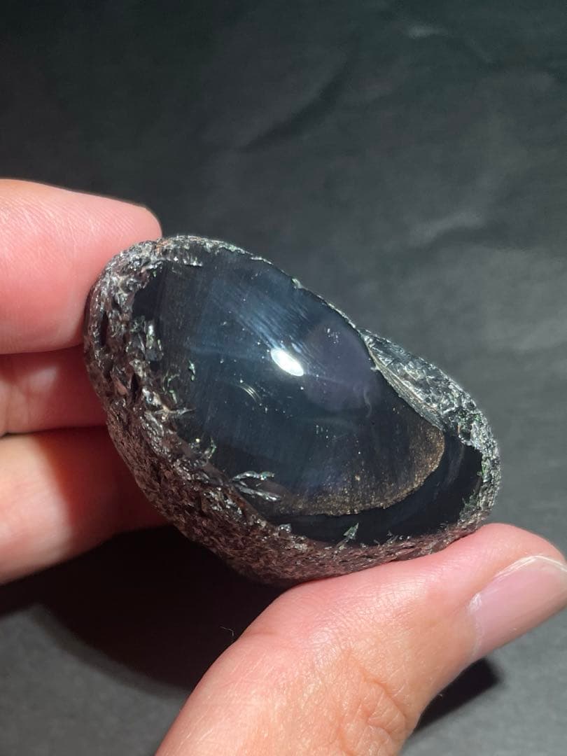 研磨品　十勝石玲瓏　特選6個セット　レインボーオブシディアン